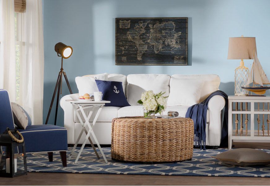 Coastal Living Room Design Photo by Beachcrest Home Wayfair